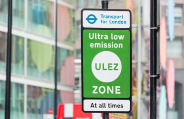 Street sign of the Ultra Low Emission Zone