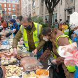 Homeless outreach volunteers serving at the Charing Cross soup kitchen