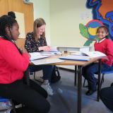 Team Up tutor delivering a primary school tuition session